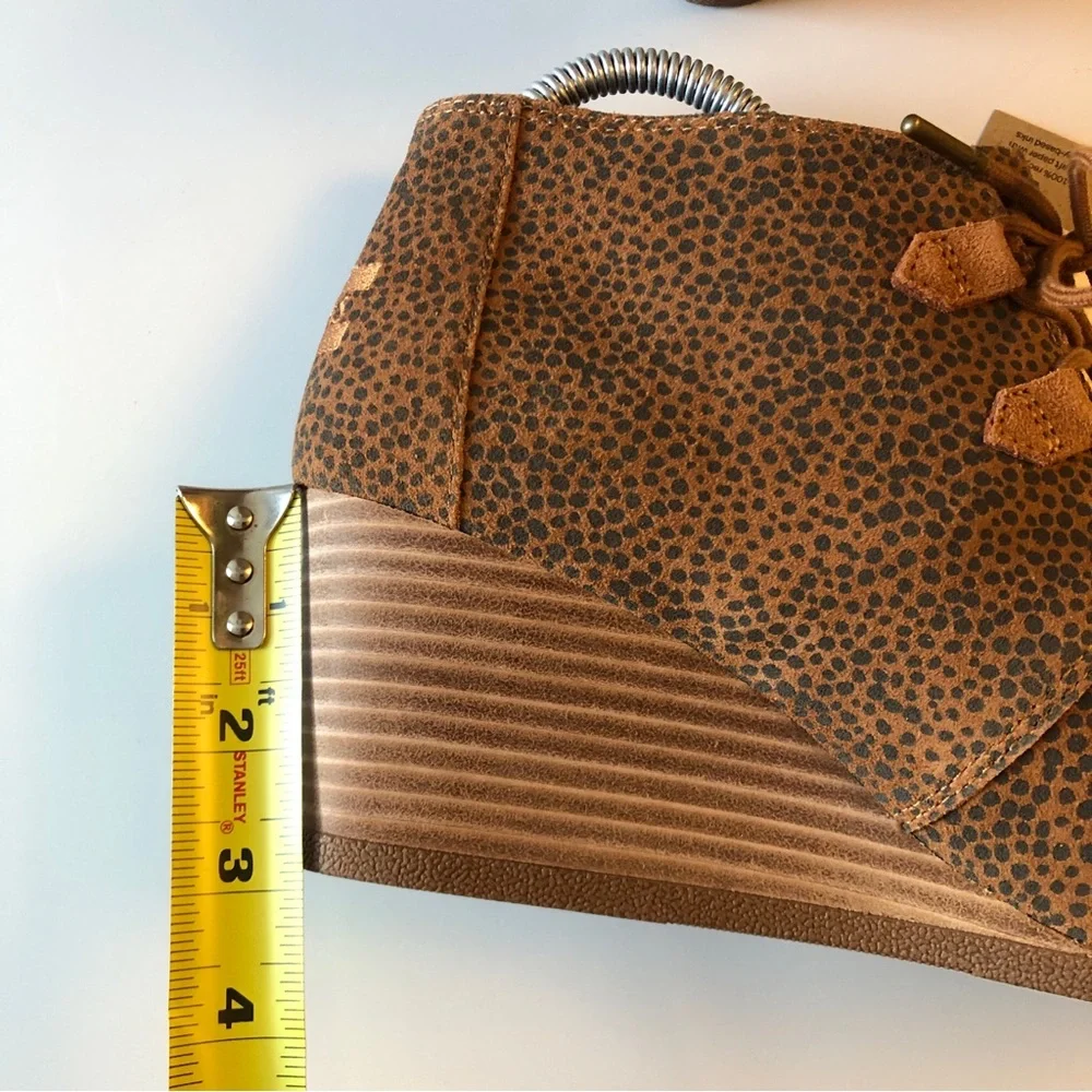 TOMS Kala Unisex Tan Mini Cheetah Suede Women’s Wedge Booties - Picture 12 of 13